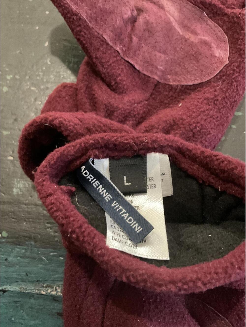 Cozy Burgundy Fleece Gloves with Adjustable Strap - Picture 5 of 6